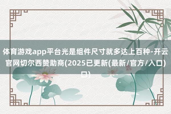 体育游戏app平台光是组件尺寸就多达上百种-开云官网切尔西赞助商(2025已更新(最新/官方/入口)