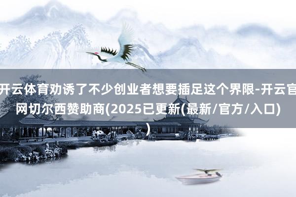 开云体育劝诱了不少创业者想要插足这个界限-开云官网切尔西赞助商(2025已更新(最新/官方/入口)