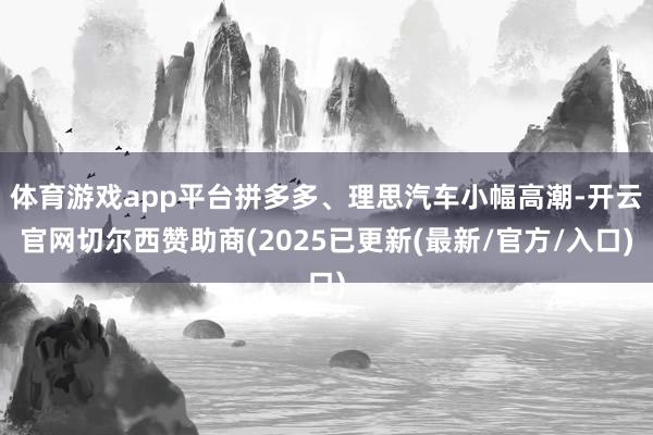 体育游戏app平台拼多多、理思汽车小幅高潮-开云官网切尔西赞助商(2025已更新(最新/官方/入口)