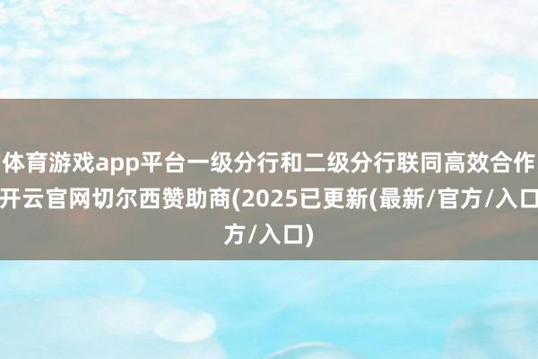 体育游戏app平台一级分行和二级分行联同高效合作-开云官网切尔西赞助商(2025已更新(最新/官方/入口)